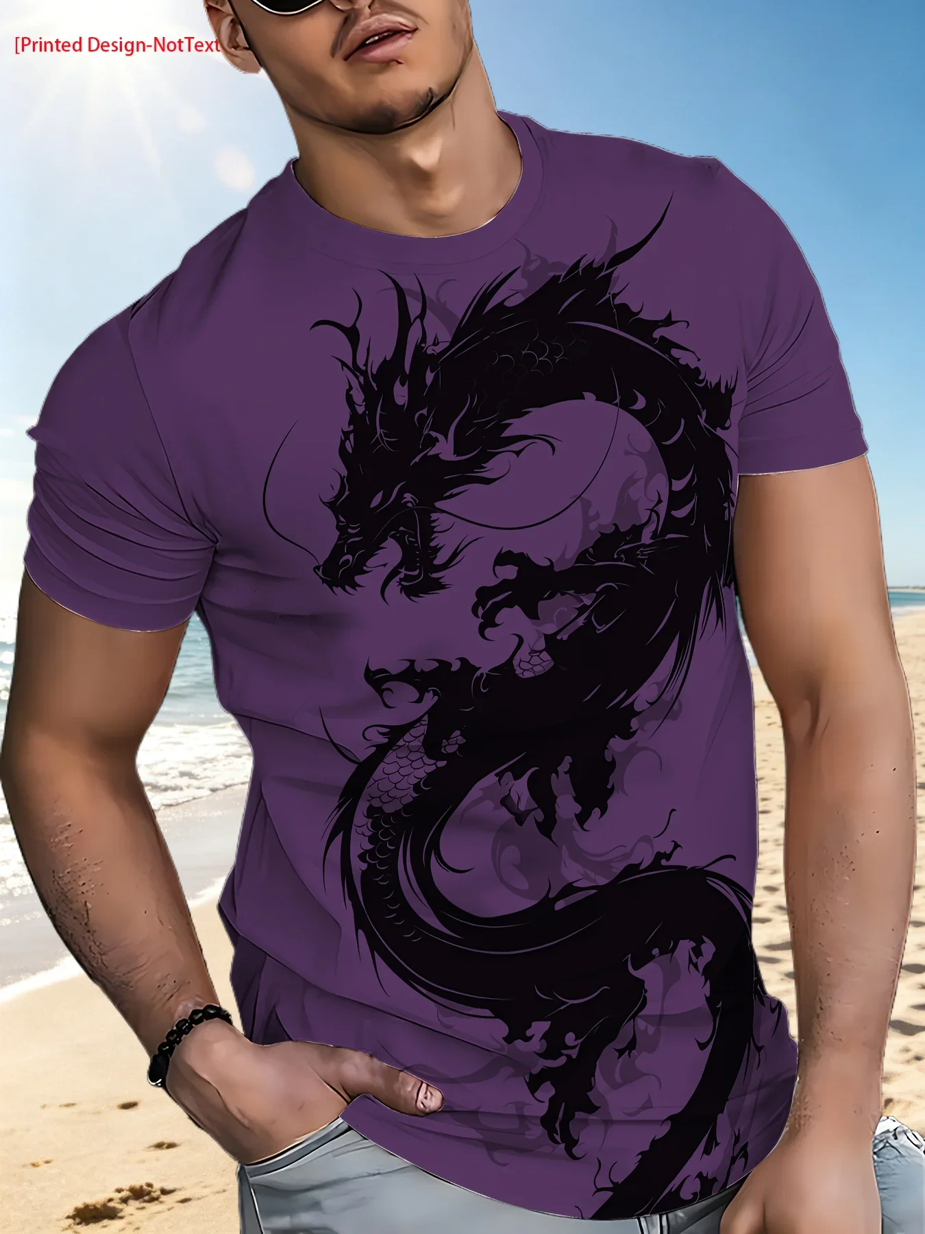 Black White Chinese Dragon Tattoo T-Shirt Men Oriental Ink Art All Over Print Short Sleeve Tee Vintage Asian Myth Casual Tops