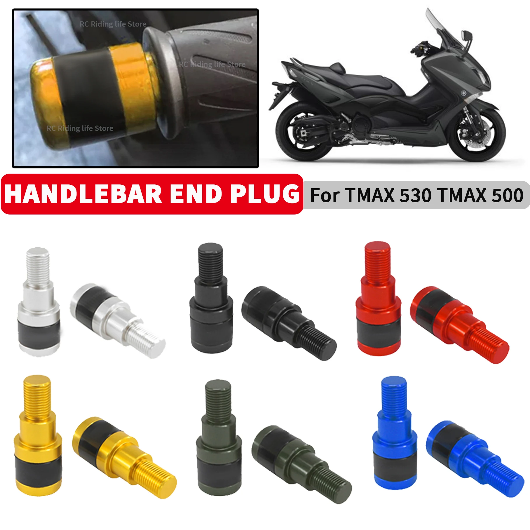 

TMAX 530 TMAX 500 Motorcycle Handlebar Counterweight Plug Sliders For YAMAHA TMAX530 2015-2019 TMAX500 2008-2011 T MAX 500 530