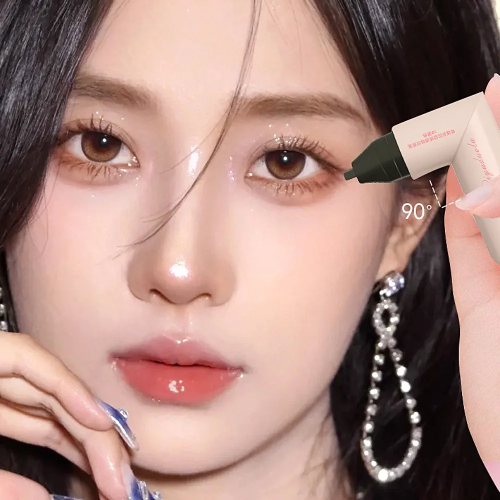 2pcs Matte Rotatable Eyeliner Stamp Waterproof Long Lasting Liquid Eye Liner Pen Quick Dry Drawing Pen Eyeliner Seal Girls