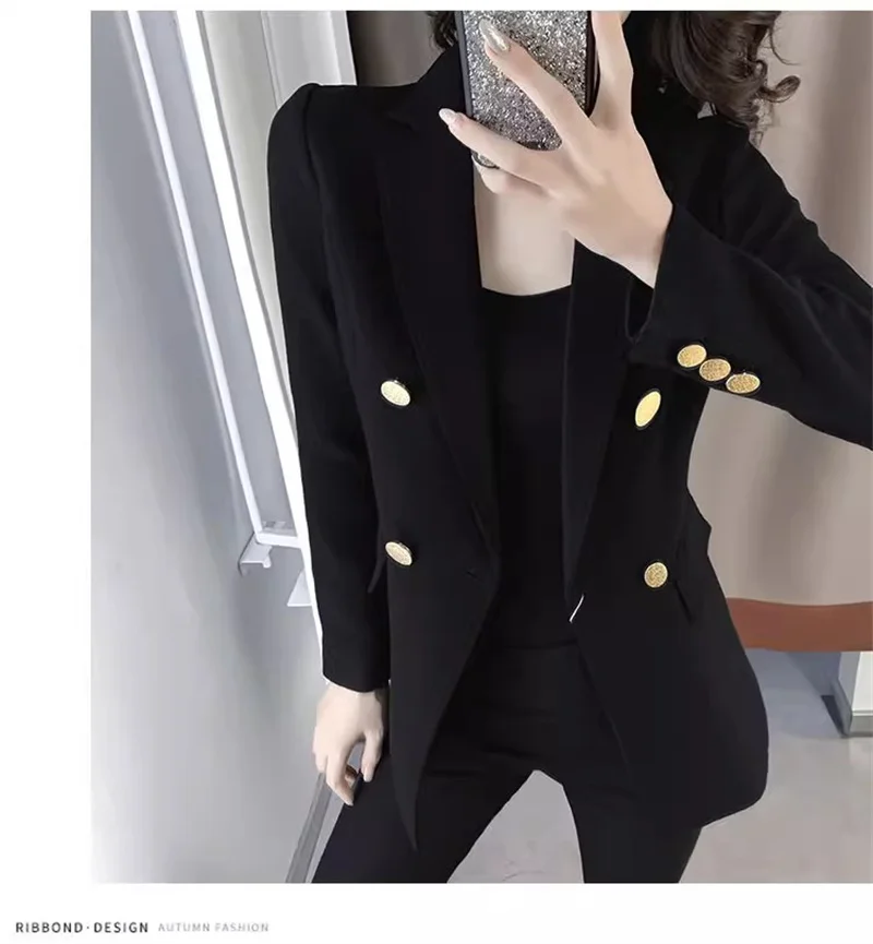 Spring Autumn 2023 New Explosive Female Small Suit Jacket Fashion Loose Temperament Trend Slim Suit Top Solid Color Commuting X1