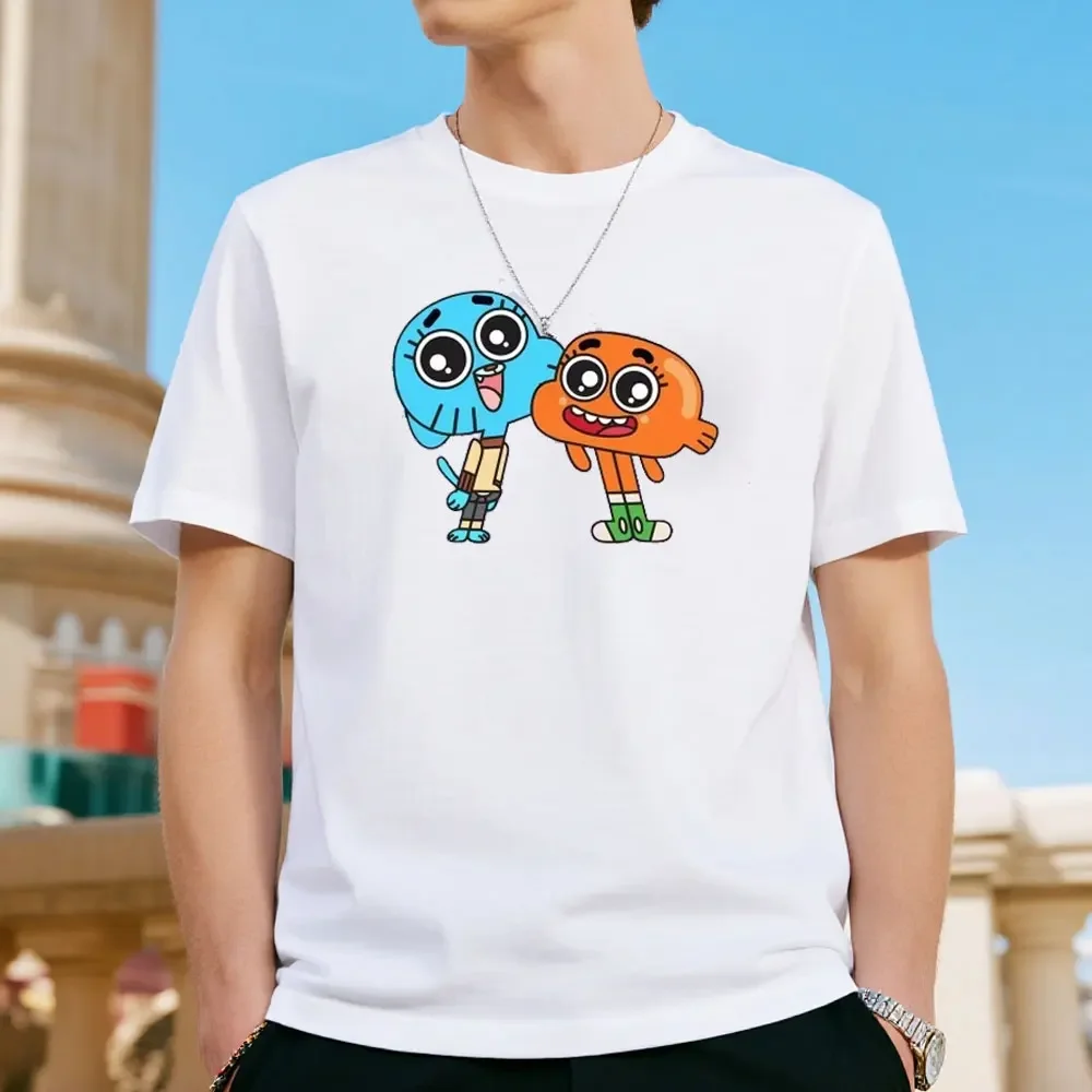 The Amazing World of Gumball Graphic T-Shirt Round Neck Short Sleeve Funny Cotton Tee for Men and Women Casual Daily Life Tops