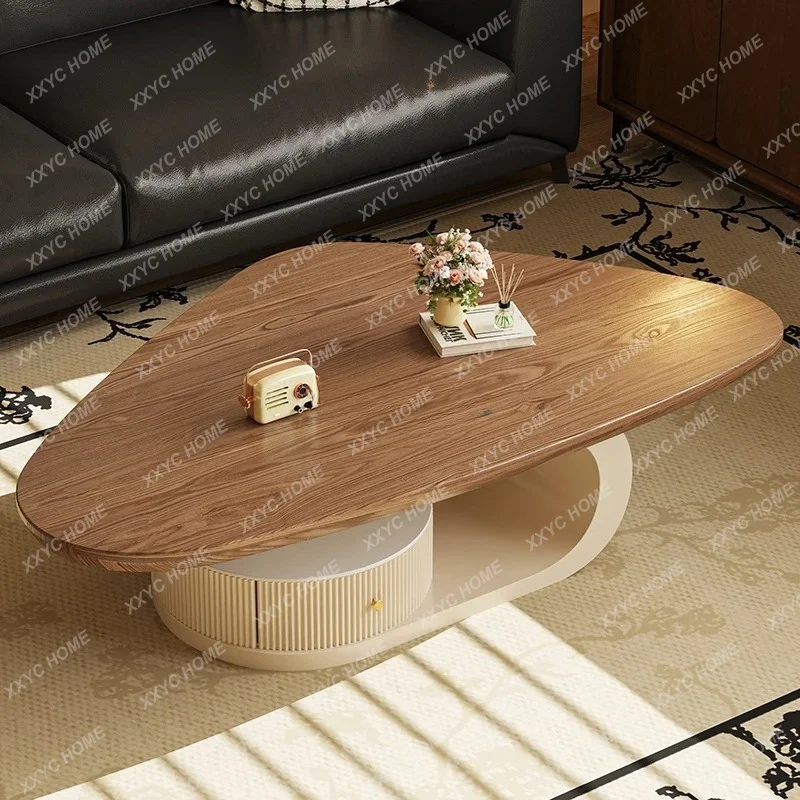 

L*Living room solid wood movable coffee table medieval wind modern simplicity