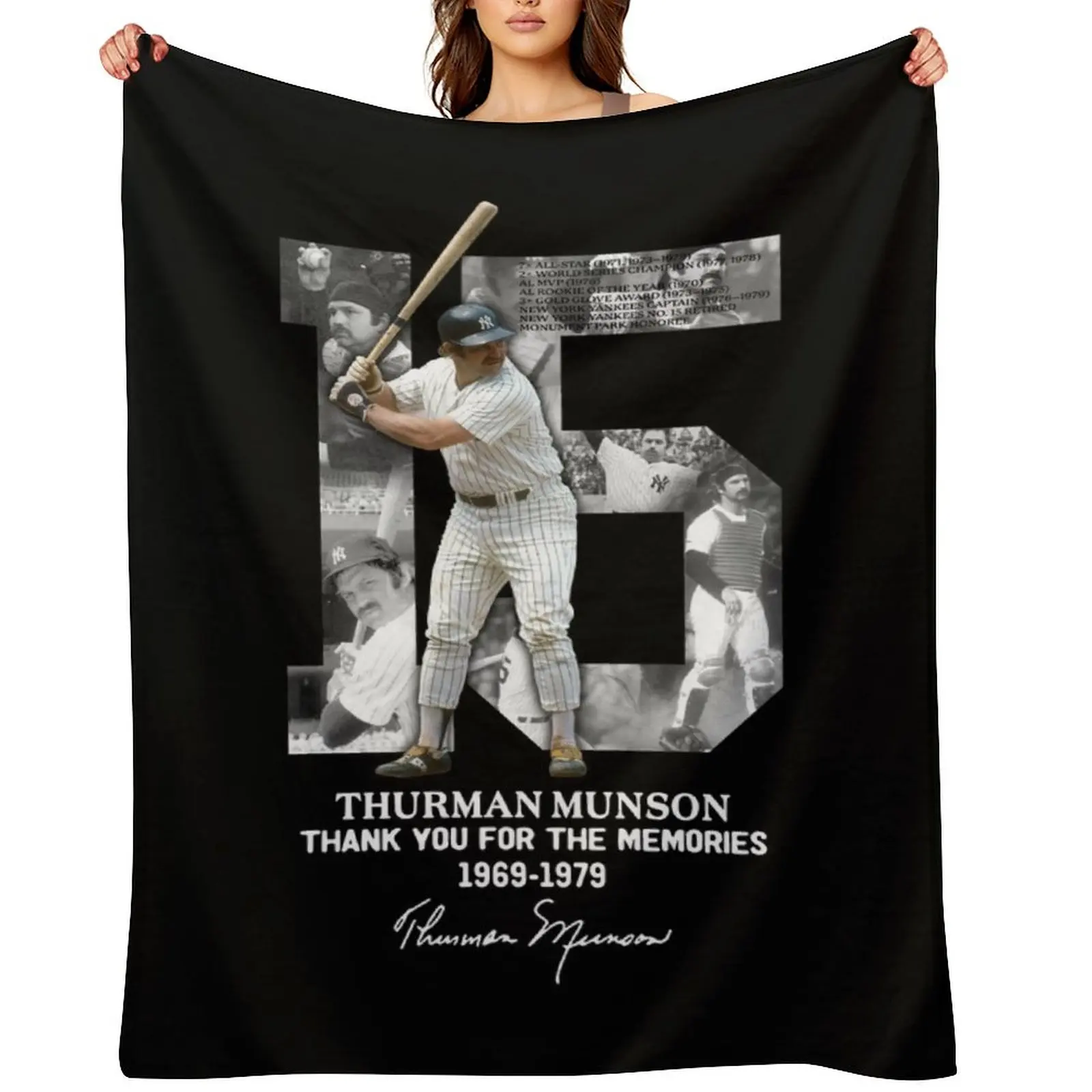 

Thurman Munson Thank You For The Memories 1969 1979 Throw Blanket Stuffeds Blankets For Sofas Travel For Sofa Thin Blankets