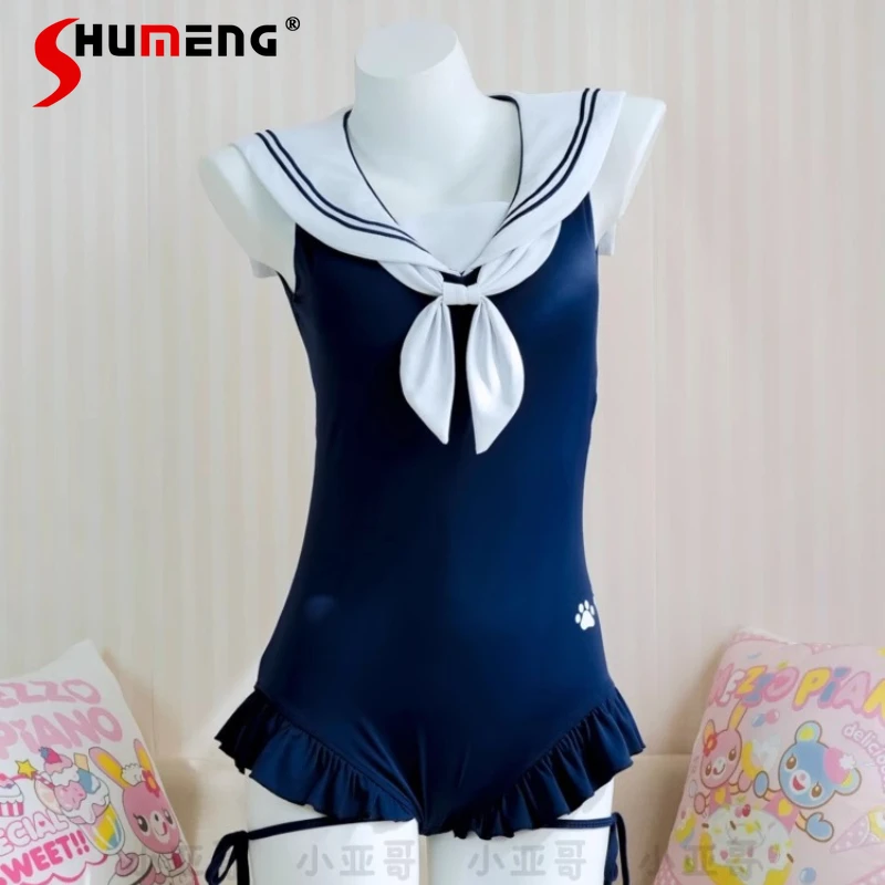 

Original Subculture Y2k 2D Blue Kawaii One-piece Swimsuit Summer New Girl's Sweet Cute Kawaii Swimwear Bathing Suit Women