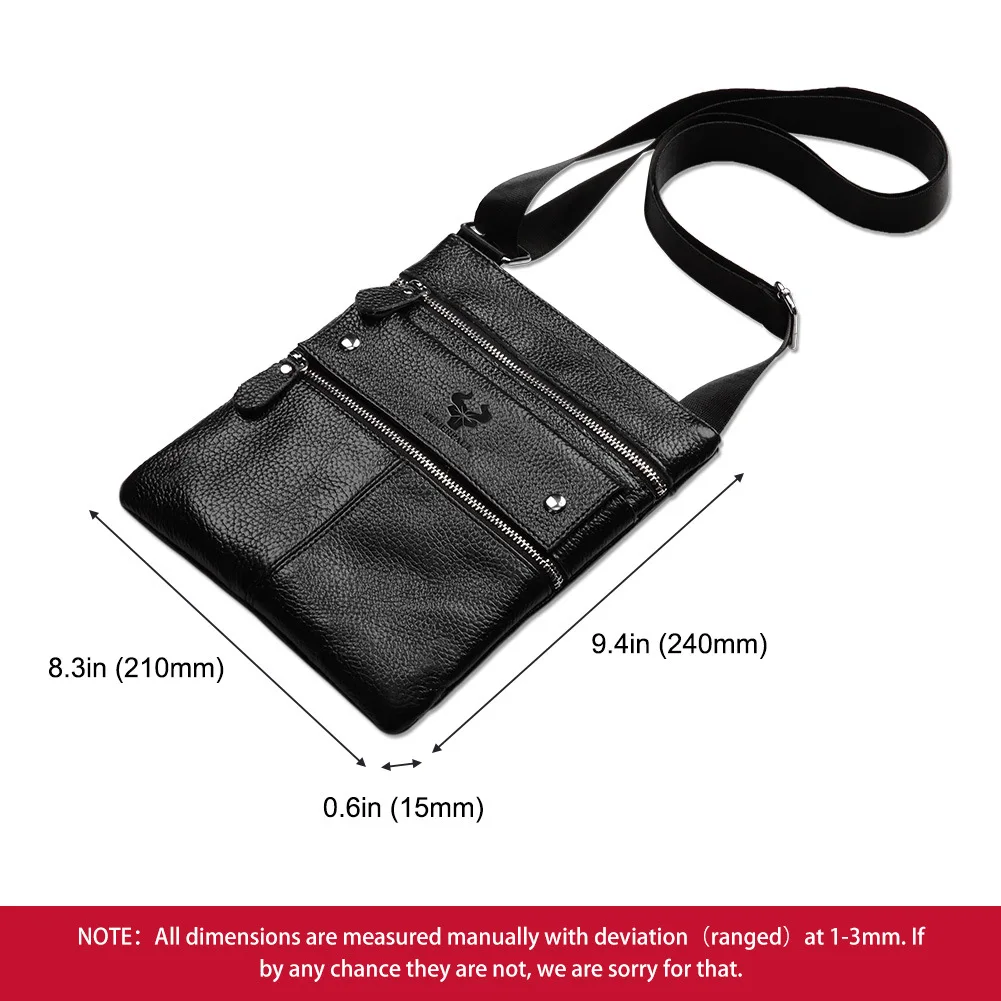 Genuine Leather Men's Crossbody Bags Large Capacity Shoulder Sling Bag Multifunction Short Travel Messenger Pack Мужская сумка