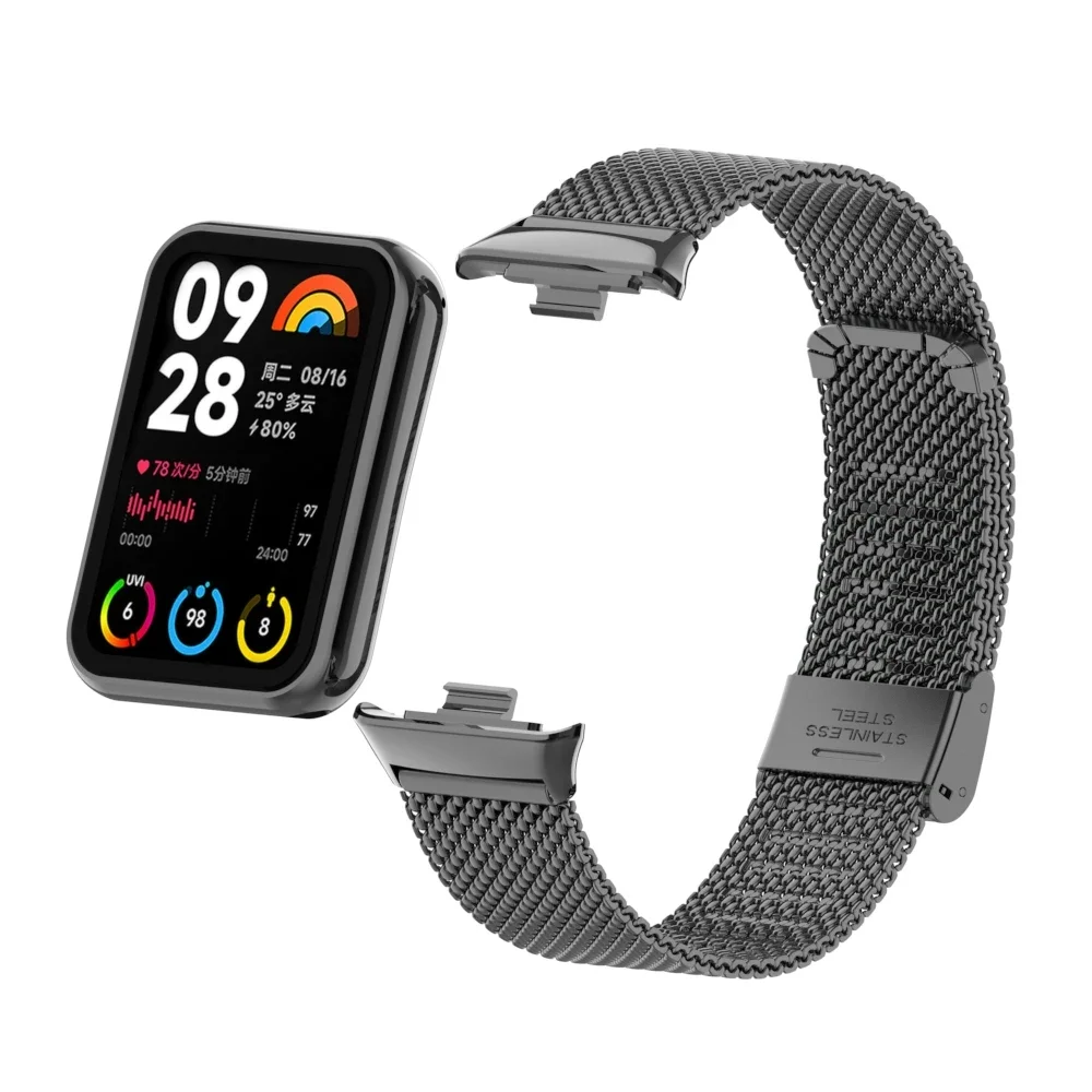 Milanese Suitable for Xiaomi band 8 pro stainless steel buckle, Milan magnetic strap for Xiaomi Band 8pro replacement strap