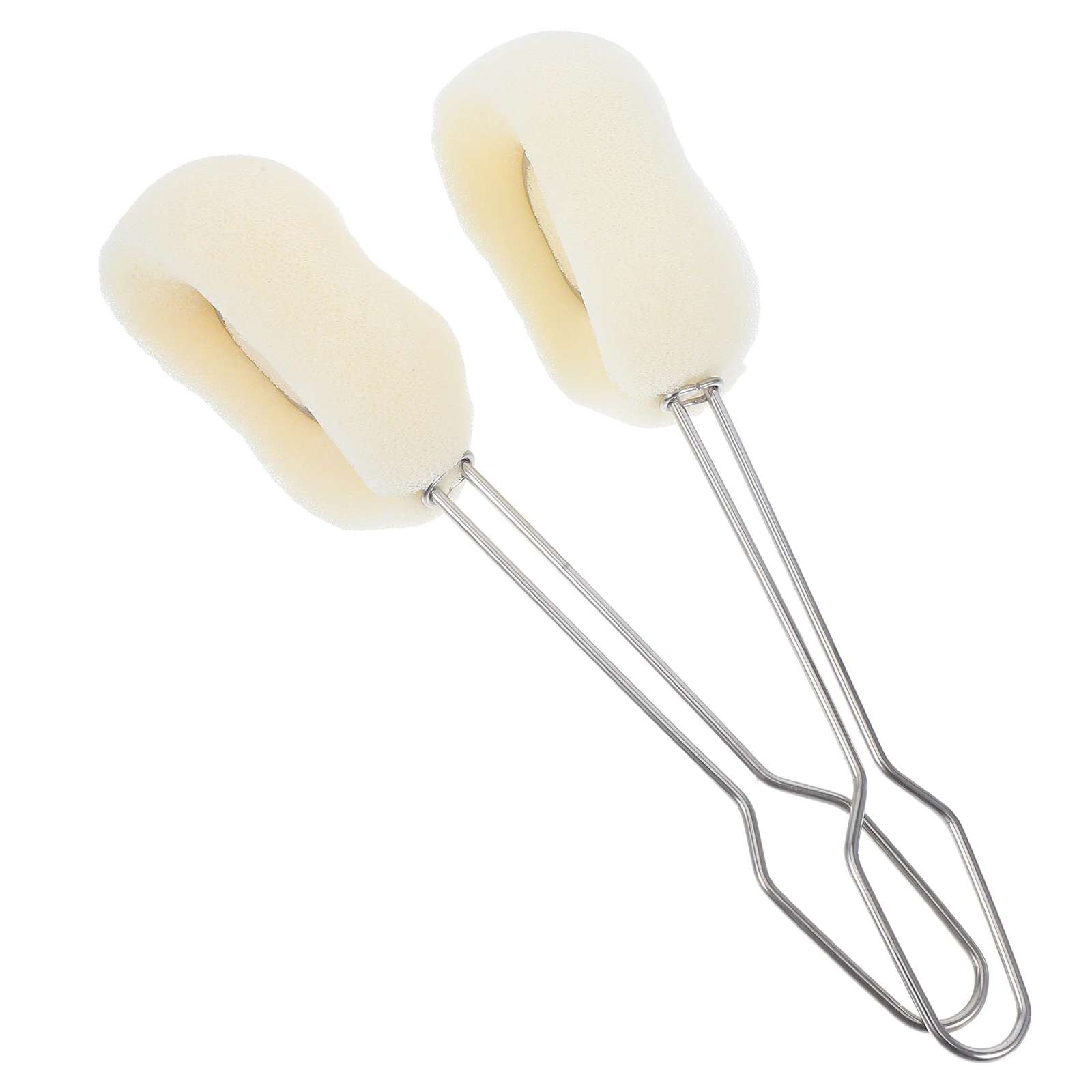

2pcs Bottle Brush Glass Washing Brush Stainless Steel Handle Feeding Cleaning Tool For Milk Cup Water Mug Easy Grip