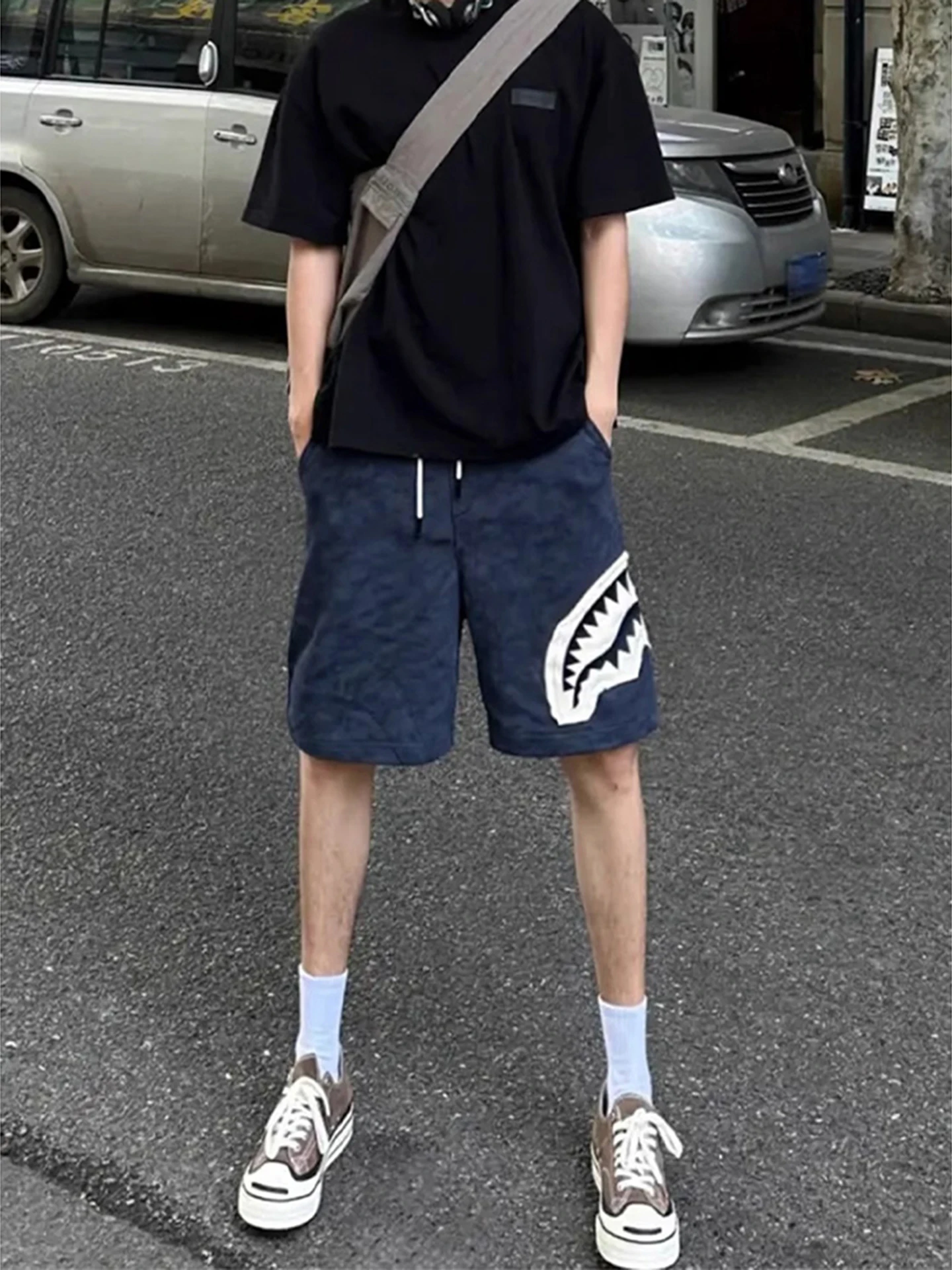 

Мужские летние спортивные пляжные брюки Cleanfit Qui Dry Ark с широкими штанинами, прямого кроя, молодежные, длиной до колена