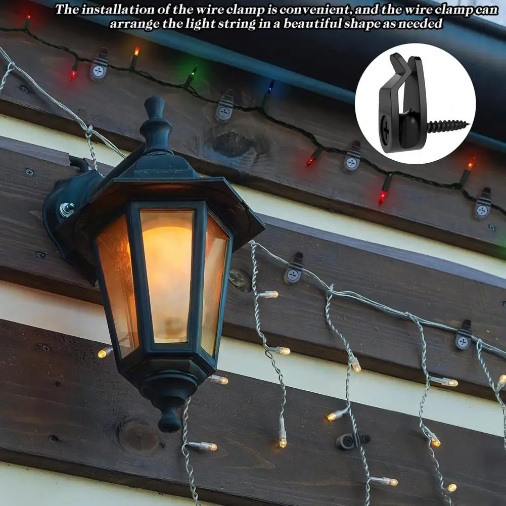 Light Fixtures Outdoor Light Clips Weatherproof Fairy Lights Cable Hanger Hooks for Outdoor String Lights Set of 10 for Simple