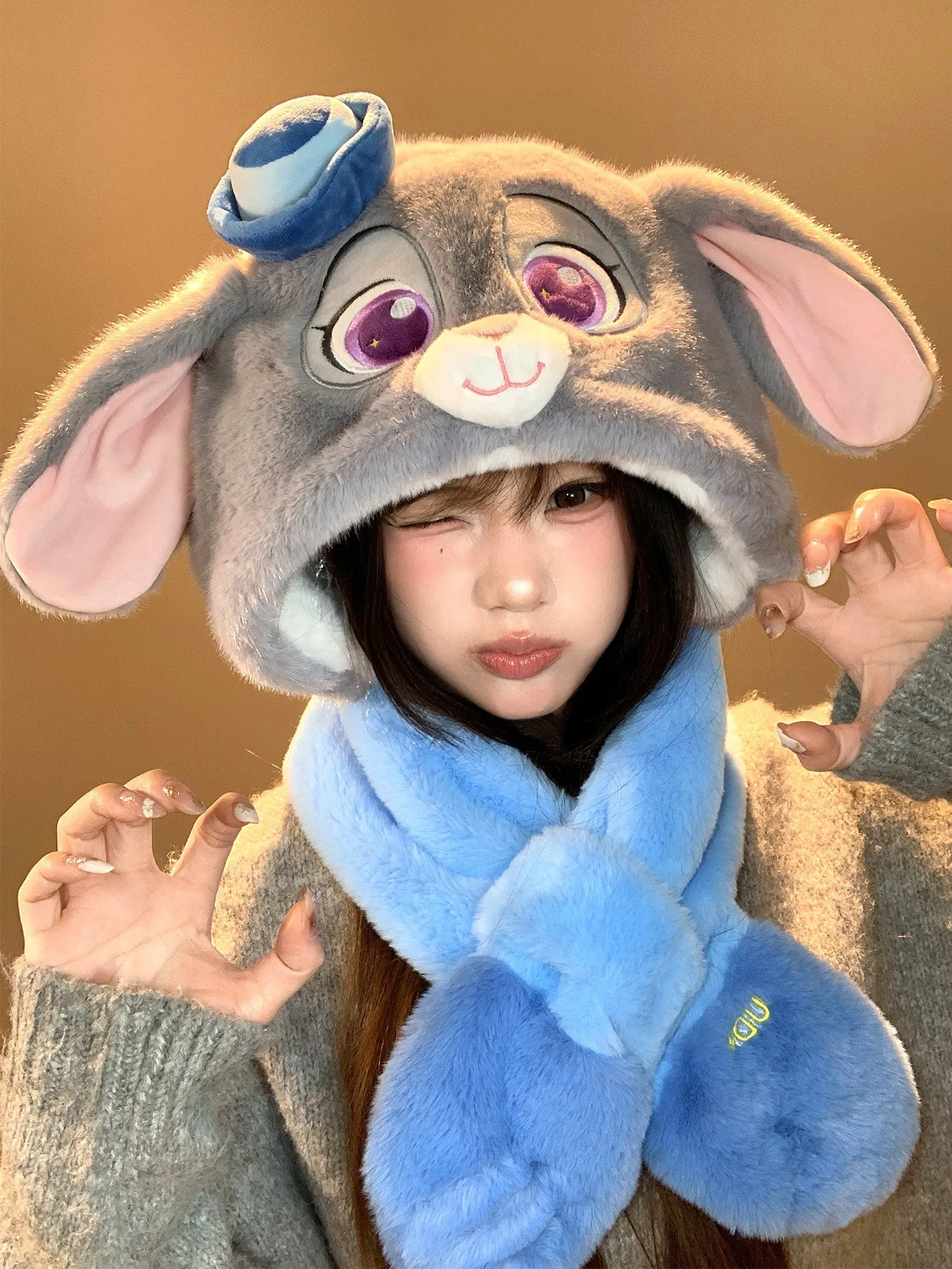 judi-plu-hat-scarf-one-piece-women's-autumn-winter-cute-ear-protection-lei-feng-sle-trendy-2025-new-design-faion-acc