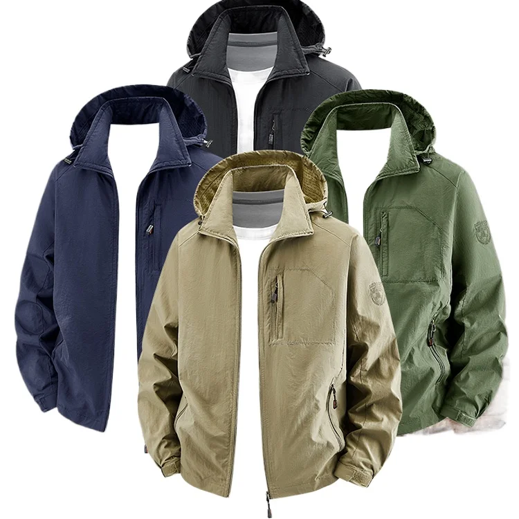 

Весенне-осенняя ветровка, водонепроницаемые походные куртки, мужское пальто с капюшоном для кемпинга, мужские спортивные бегуны, куртка для бега, мужская одежда