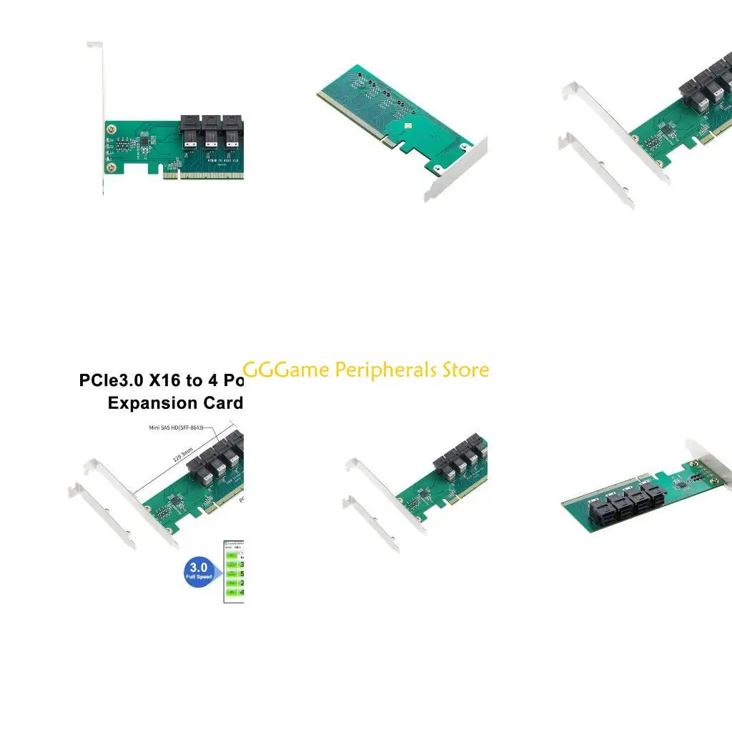 

U55B PCI-E 16X to Four U.2 SFF-8639 SFF-8643 NVME PCIe Solid Dtate Drive Adapter for Mainboard Riser- Expansion