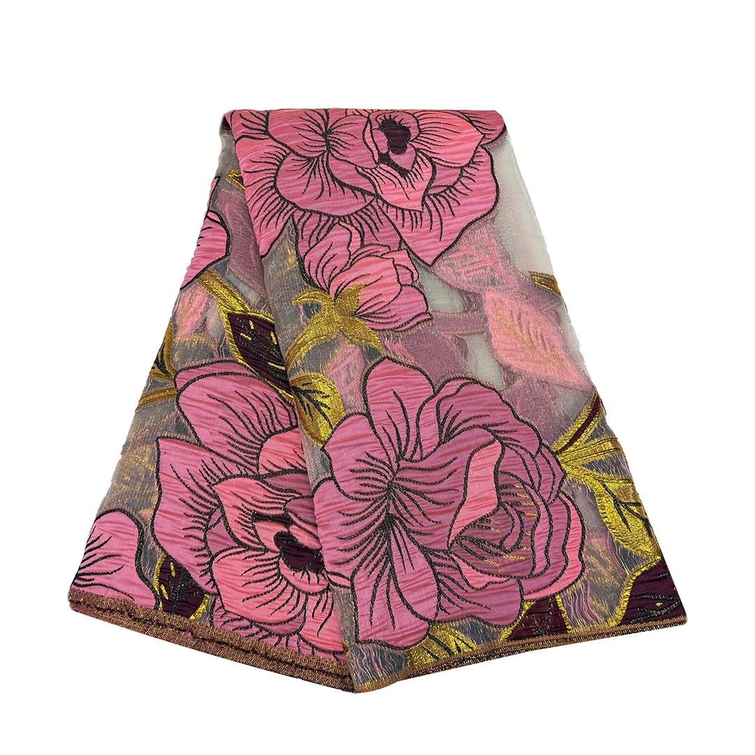 Newest Embroidery Tissue Cord Lace Material African Lace Fabric 5 Yards Fashion Mesh Milk Silk Cord Lace Fabric For Party Dress