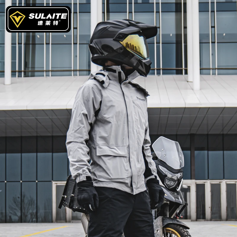 SULAITE Rain Suit Motorcycle Rain Gear Suit for Men & Women Jackets & Pants Reflective Waterproof Breathable Rainsuit