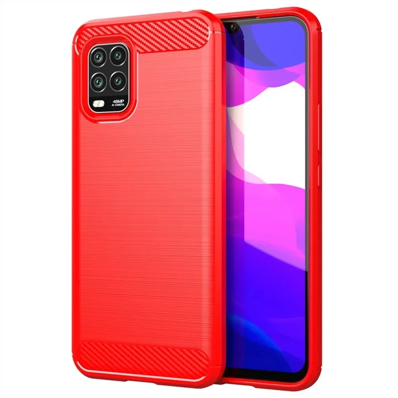 Dla Xiaomi Mi 10 Lite Mi10 lite Miękkie silikonowe etui Luksusowe etui z włókna węglowego dla mi 10lite 5g mi10lite Wstrząsoodporne matowe etui — zdjęcie produktu 4