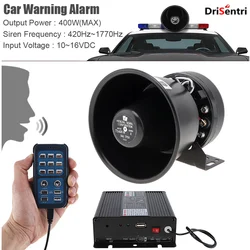 12V 18 Tone 150dB Wireless Electronic Siren Loud 400W Car Warning Alarm Police Siren Horn Speaker with MIC System Car Ccessories