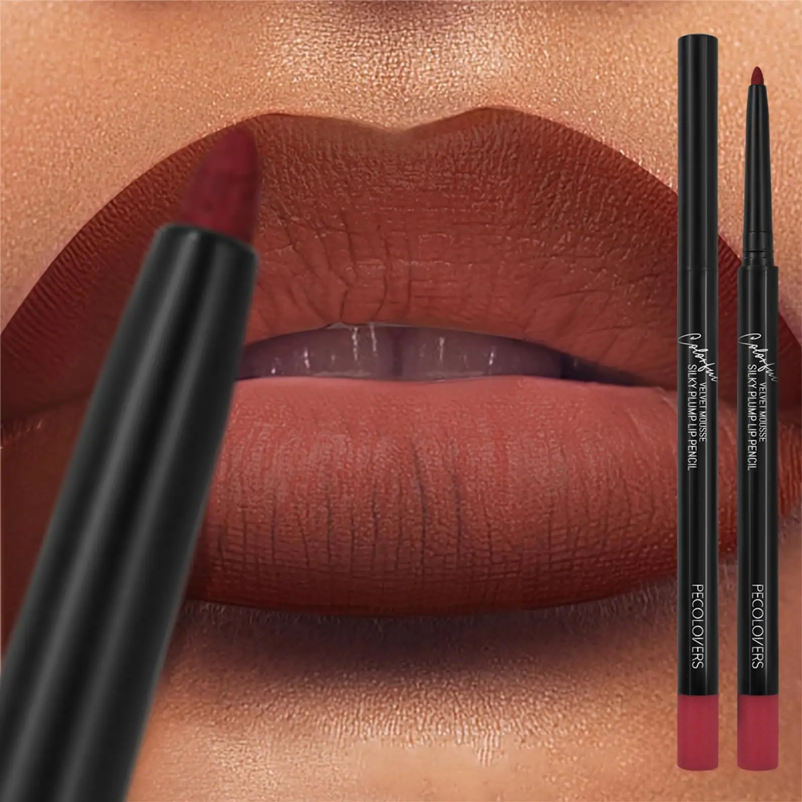 1PC ヌードメイク、マット、防水、高色素、立体的な唇の形、リップライナー、毎日の使用に不可欠なメイクアップツール