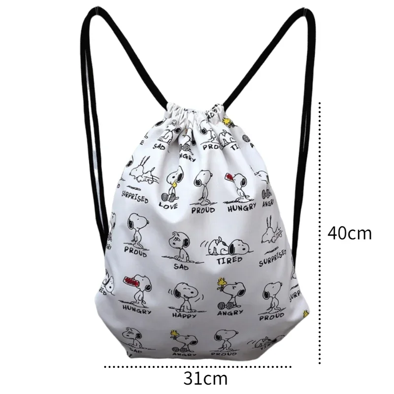 Snoopys Cute Drawstring Bags Cute Cartoon Cosplay Kawaii Bags Drawstring Backpacks Fashion Large Capacity Shopping Storage Bags