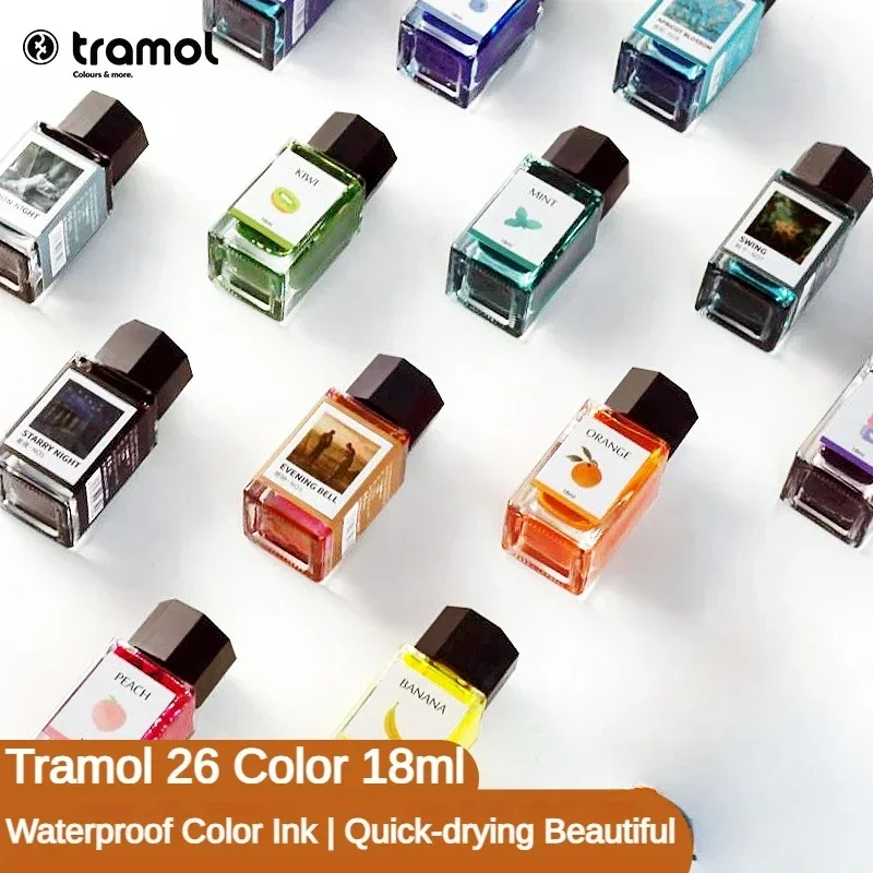 tintas de recarga de caneta tramol fountain canetas papelaria garrafa de vidro colorido material escolar e escritorio 30 cores 18ml 01