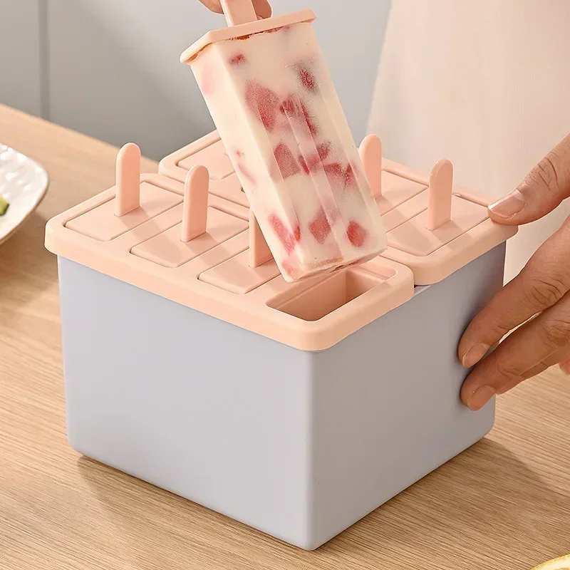 

Popsicle/Sorbet Mold Food Grade Household Popsicle Making Frozen Ice Box Abrasive Tools with Lid Homemade Ice Cream Artifact