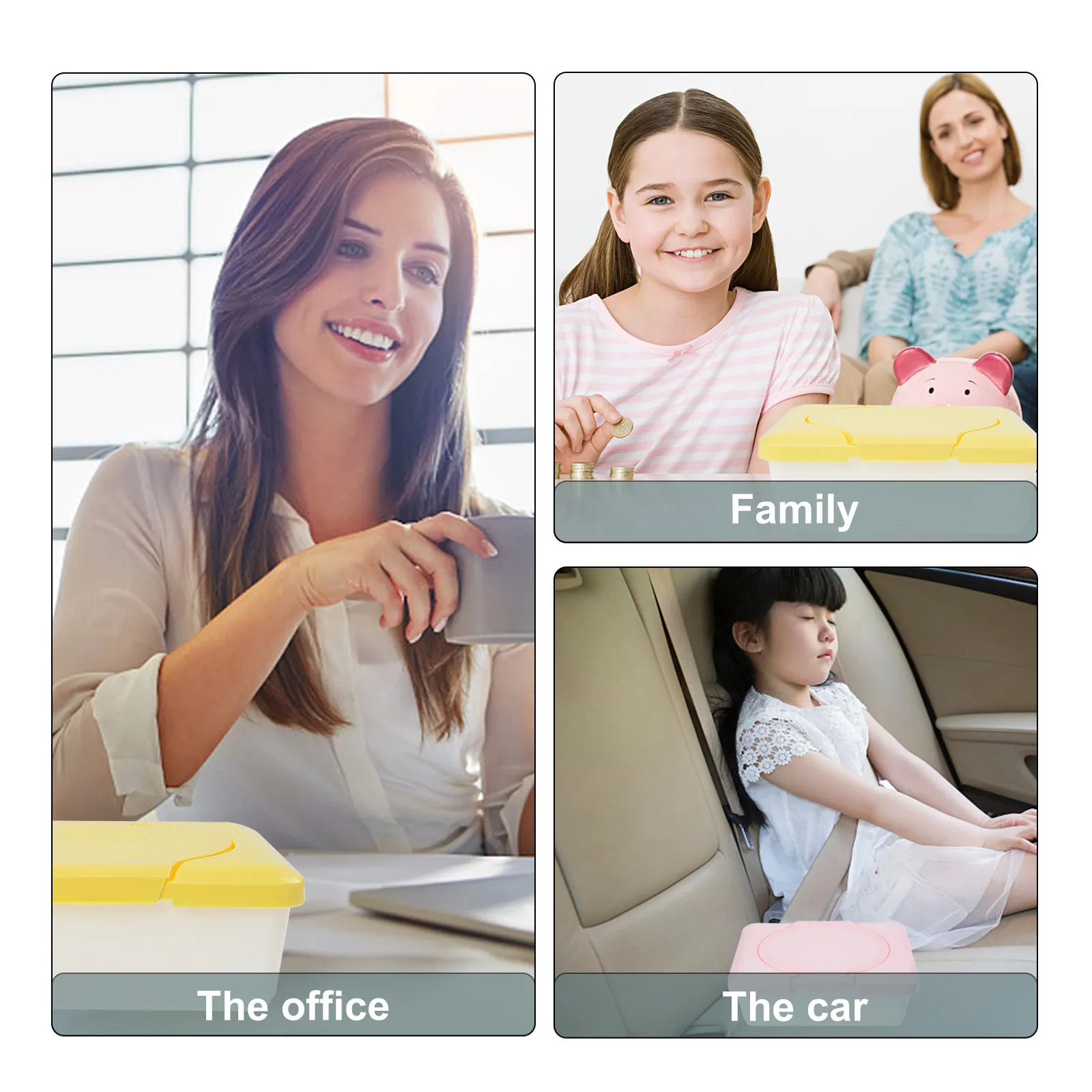 

Набор из 3 прочных диспенсеров для детских салфеток: портативный контейнер для салфеток, многоразовый, для дома и автомобиля, держатель для детских салфеток