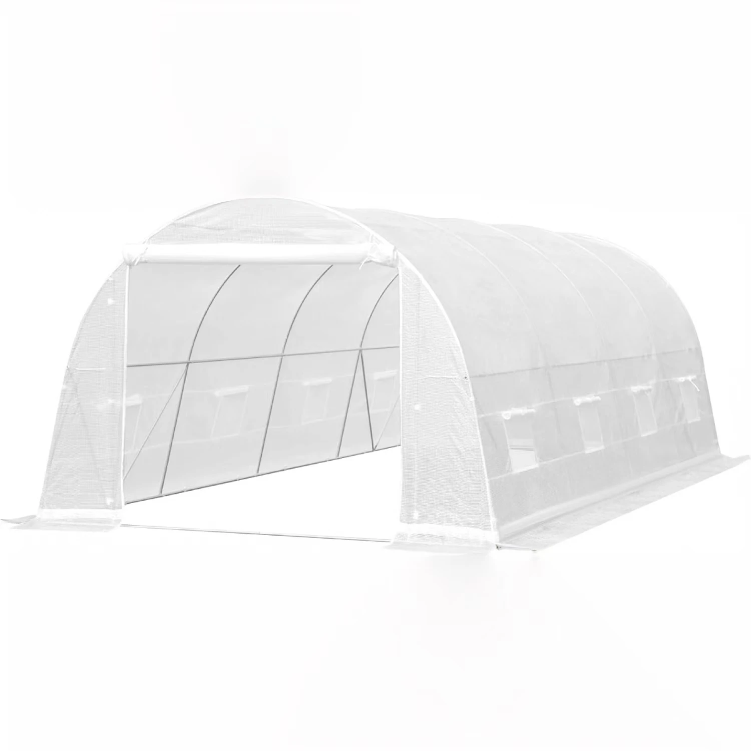 Weatherproof Eco-Friendly Easily Assembled White Walk-In Greenhouse Metal Frame for Winter Gardening Hot House Tunnel Tent