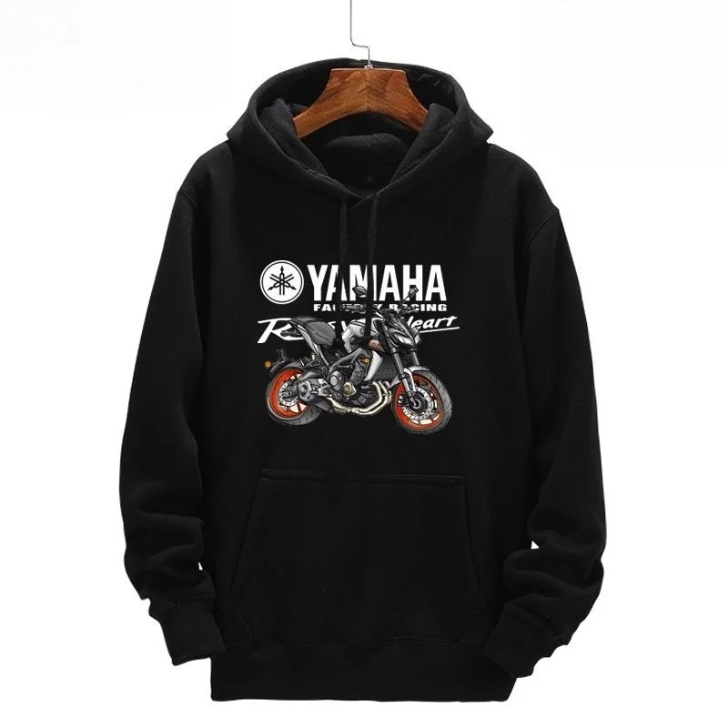 ياماها المعتمد شعار السيارة المطبوعة معطف بقلنسوة الرجال والنساء الخريف والشتاء الترفيه في الهواء الطلق الملابس الدافئة طويلة الأكمام #1