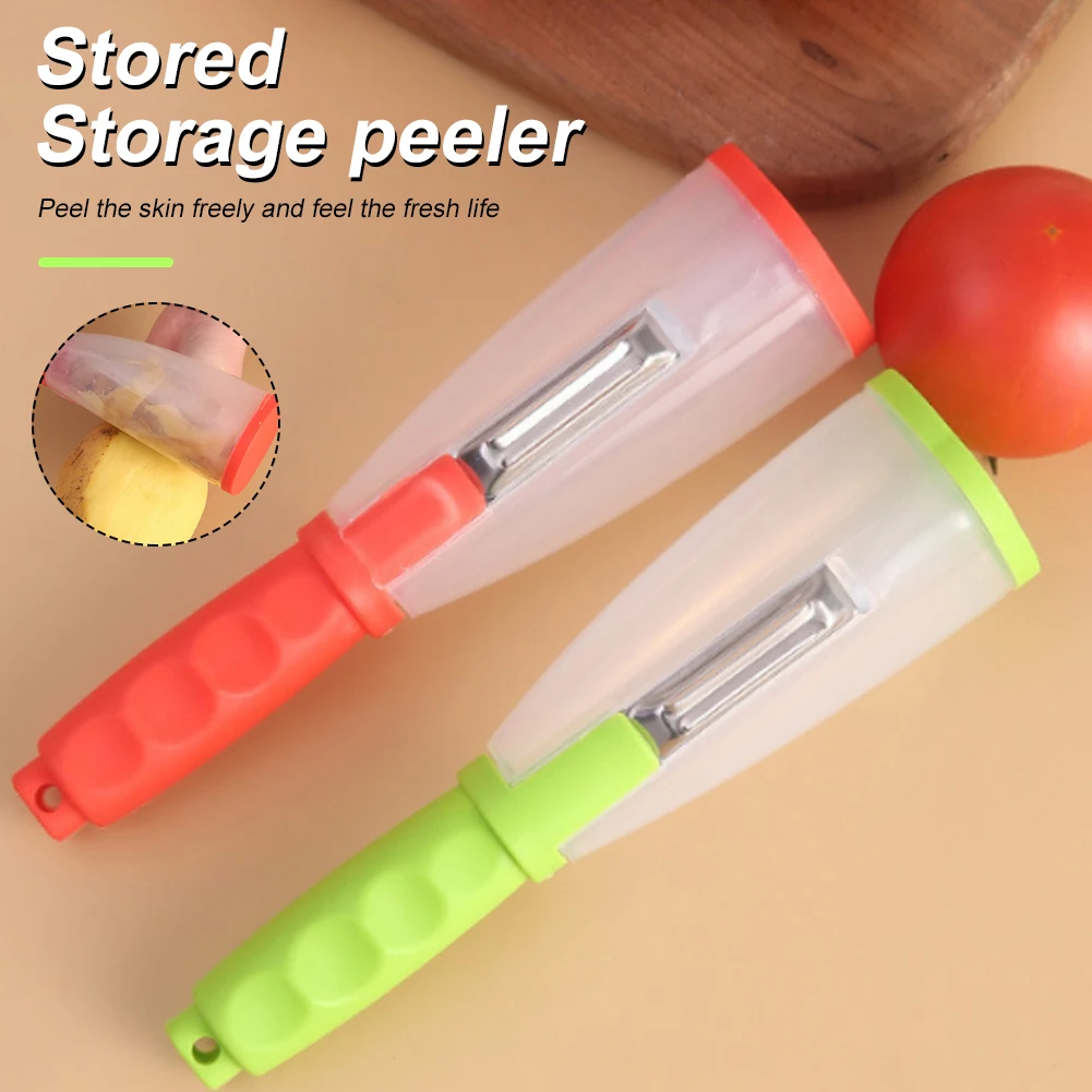 2 In 1 Vegetable Fruit Peeler with Storage Box Convenient Potato Carrot Graters Peel Cutter Cooking Accessories Kitchen Gadget