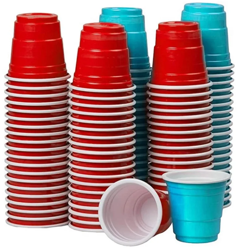 10pcs 500-55Ml Disposable Plastic Cups Restaurant Tableware Party Beerpong Game Drinking Cup Picnic Outdoor Barbecue Bar