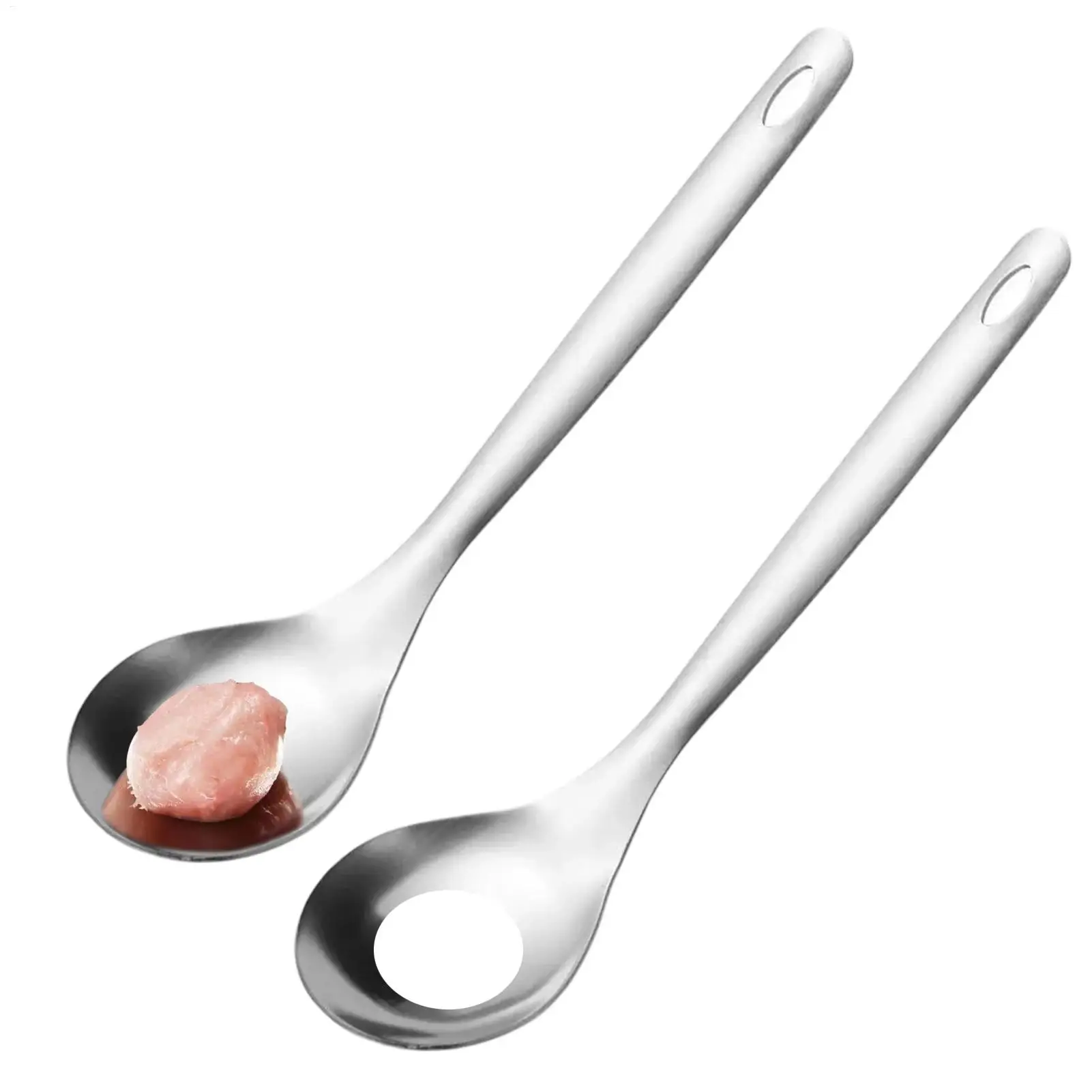 2Pcs Stainless Steel Meatball Spoon, Manual Scoop With Handle, Meatball Maker For Kitchen Dining Bar Multipurpose Gadgets