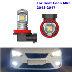 For Seat Leon 3 MK3 2013-2017 2x Canbus White LED Car Front Fog Lamp