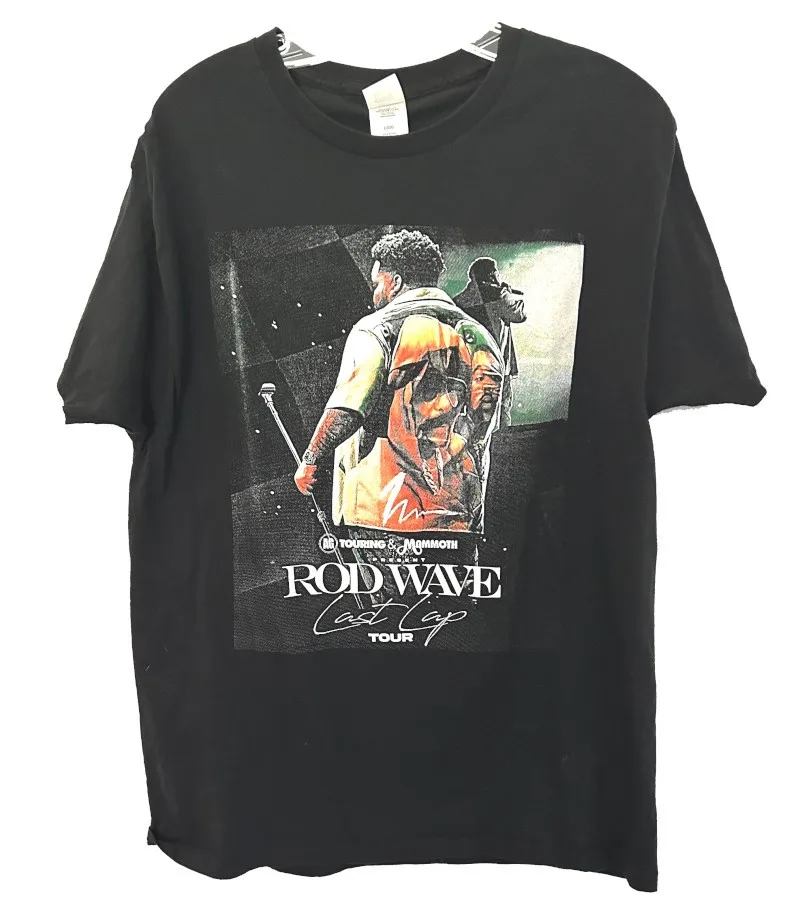 Rod Wave Last Lap Tour Shirt COLOR TWO SIDED Size Large 2024
