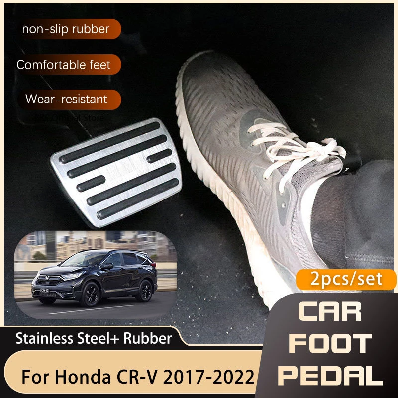 

for Honda CRV CR-V 2017~2022 Stainless Steel Accelerator Gas Pedals Brake Pedal Cover Non-slip Pads AT Accessories Car-styling