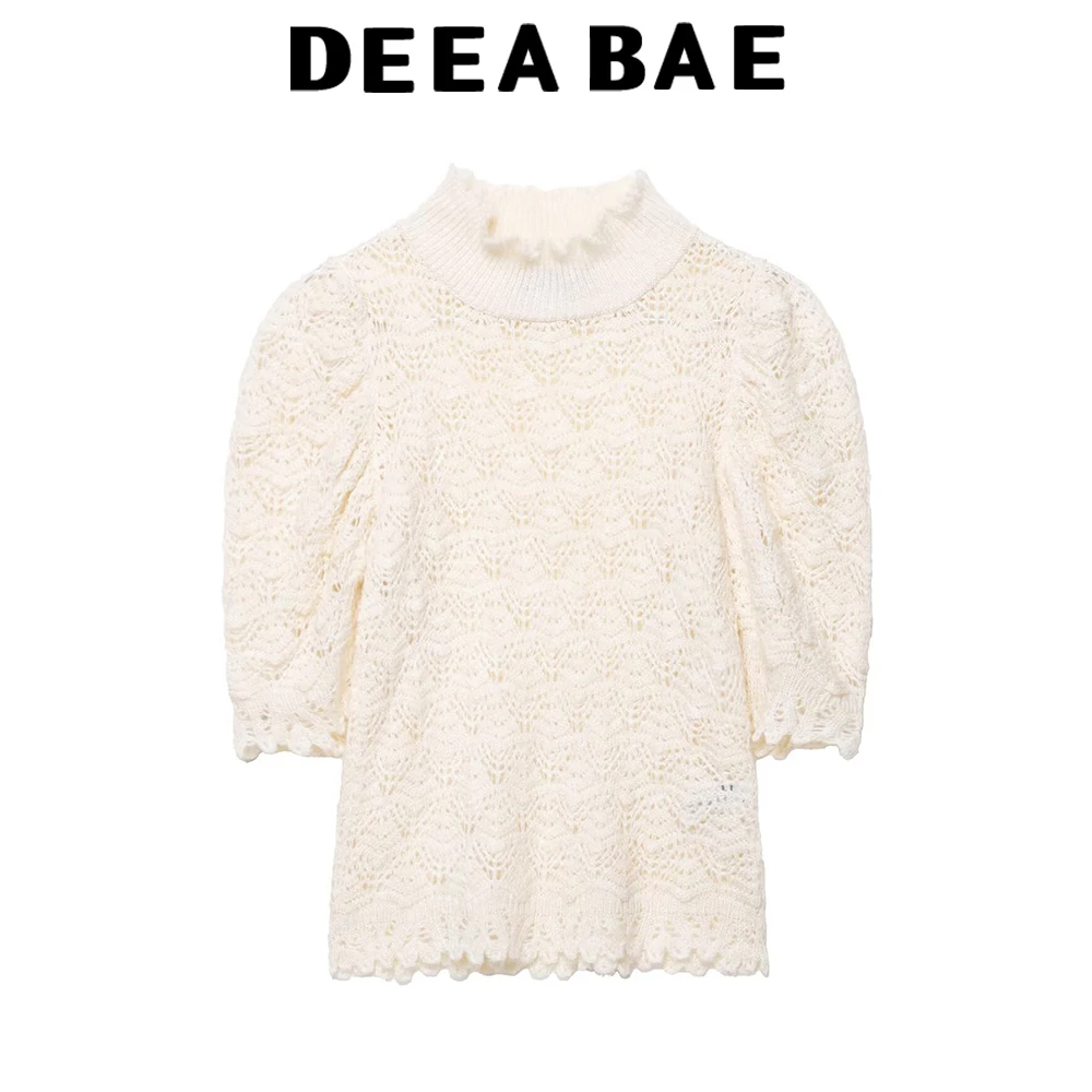 

DEEABAE Autumn new women's clothing European and American style French design, fashionable and romantic ribbed knit sweater