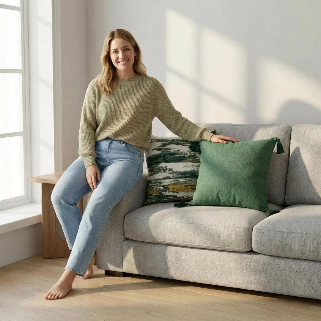Home Nordic texture yarn-dyed abstract jacquard cotton and linen pillow+cushion pillow with pillow core decoration