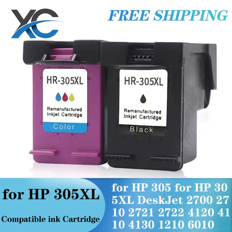 Re-Manufactured 305XL Ink Cartridge Compatible for HP 305 for HP 305XL DeskJet 2700 2710 2721 2722 4120 4110 4130 1210 6010