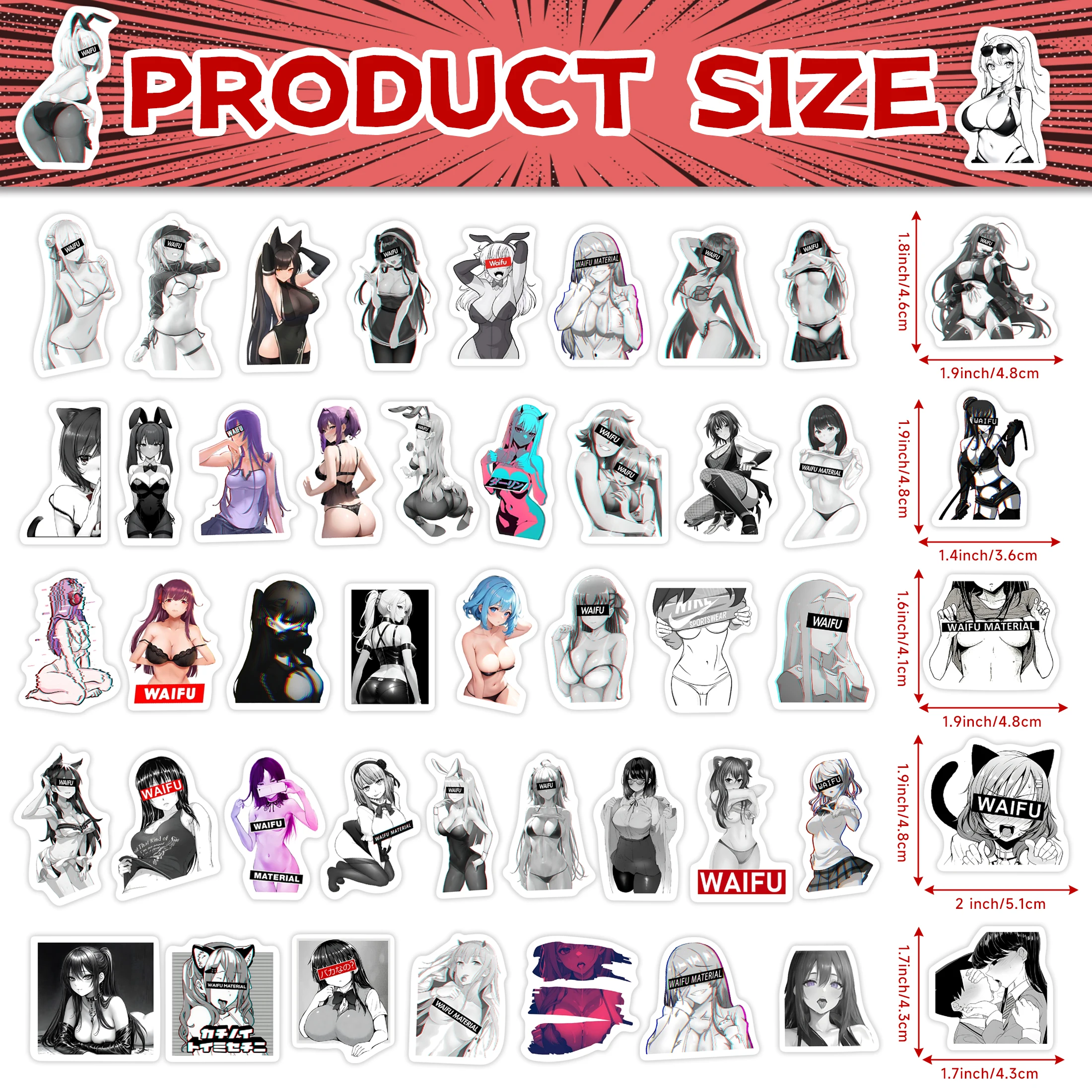 70 قطعة بيكيني أبيض وأسود الجمال يتوهج في الظلام ملصقات فنية للأطفال ملصقات قرطاسية دفتر مقاومة للماء #2