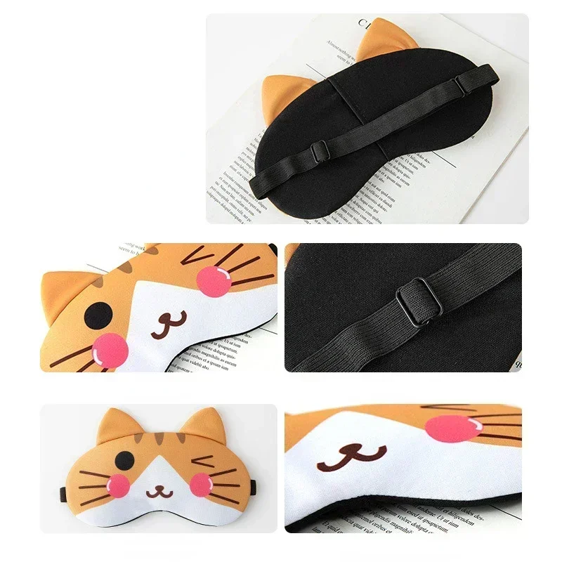 Cartoon Eye Patch Sleeping Mask Sleeping Blindfold Soft Plush Eyes Masks Cute Cat Eyeshade Plush Mask Eyepatch