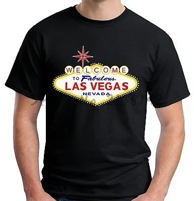 Mens Las Vegas Sign T Shirt Sin City Gambling Nevada USA America V142 men's top tees