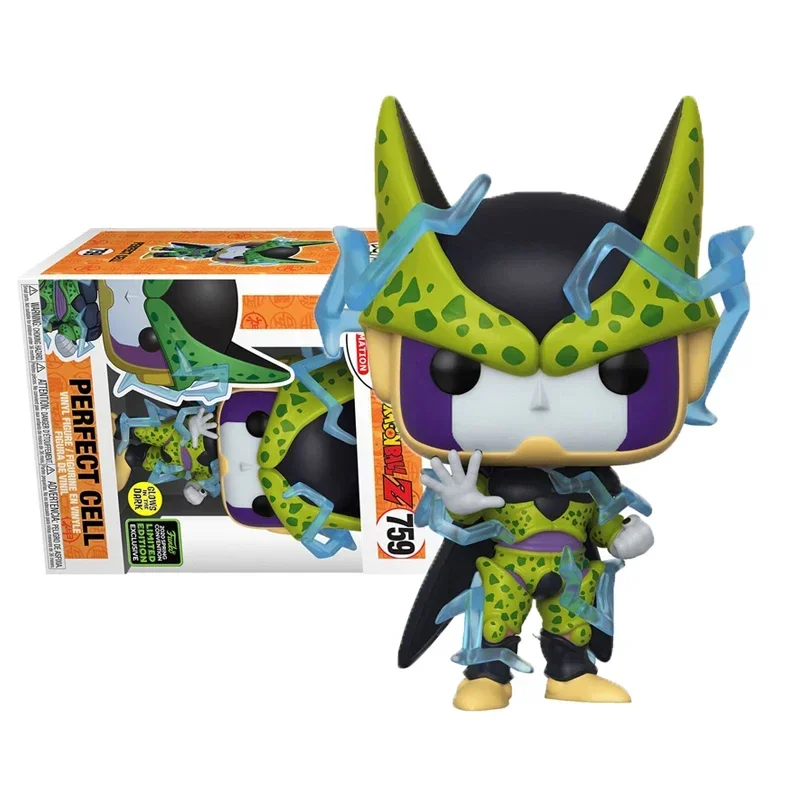 Funko Pop Аниме Dragon Ball Z PERFECT CELL # 759 Vegeta Trunks, экшн-фигурки, коллекция игрушек, куклы, подарочные игрушки для детей