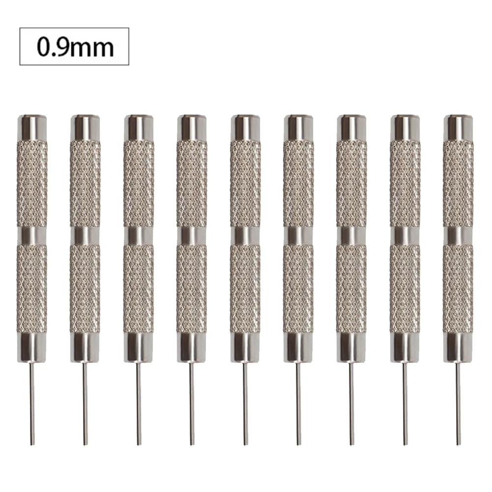 10 stuks 0.7mm/0.8mm/0.9mm/1.0mm Ijzeren Pin Punch Set Metalen Horloge band Reparatie Tools Voor Verwijderen Aanpassen Assembleren Handje