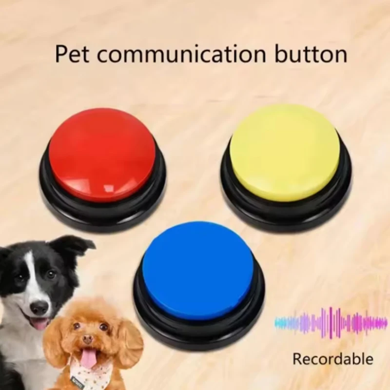 Botões de Comunicação para Cães com Gravação de Voz ou Treinamento de Animais de Estimação, Gravação de 30 Segundos e Reprodução, Presente Divertido para Produtos Educacionais Interativos