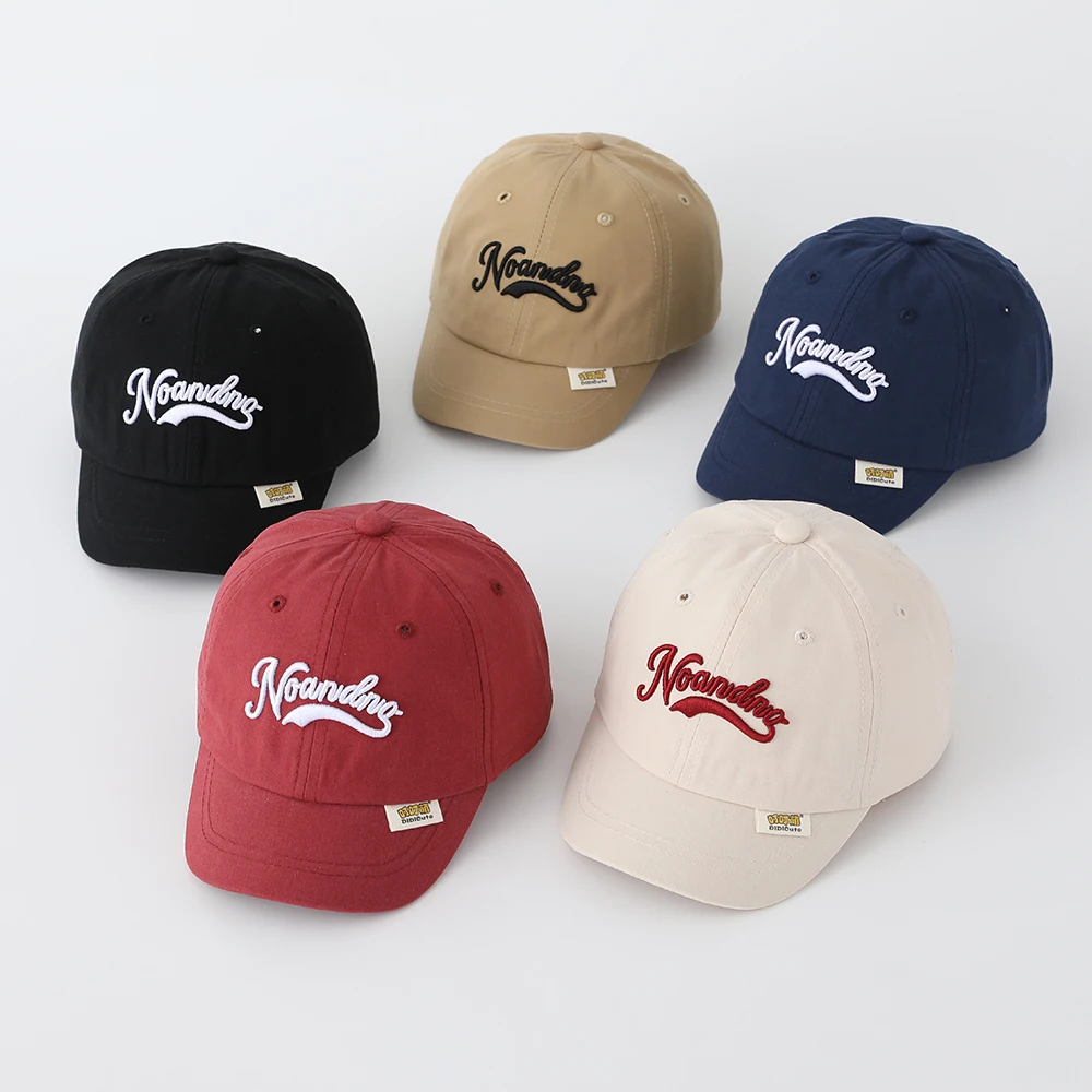 Korean-style casual style Noamdino handwritten embroidery baby baseball cap. Soft cotton for children's daily wear. view 6