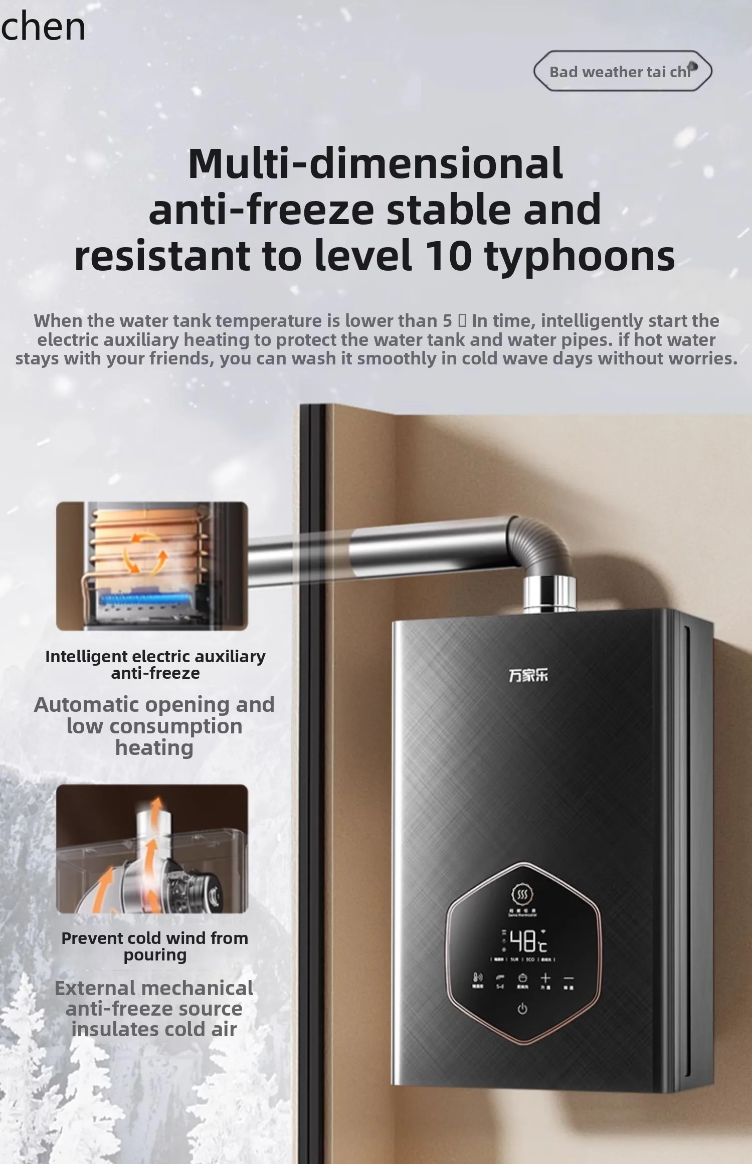 ZML scaldabagno a gas domestico gas naturale 13 litri 16 litri zero acqua fredda temperatura costante silenziosa