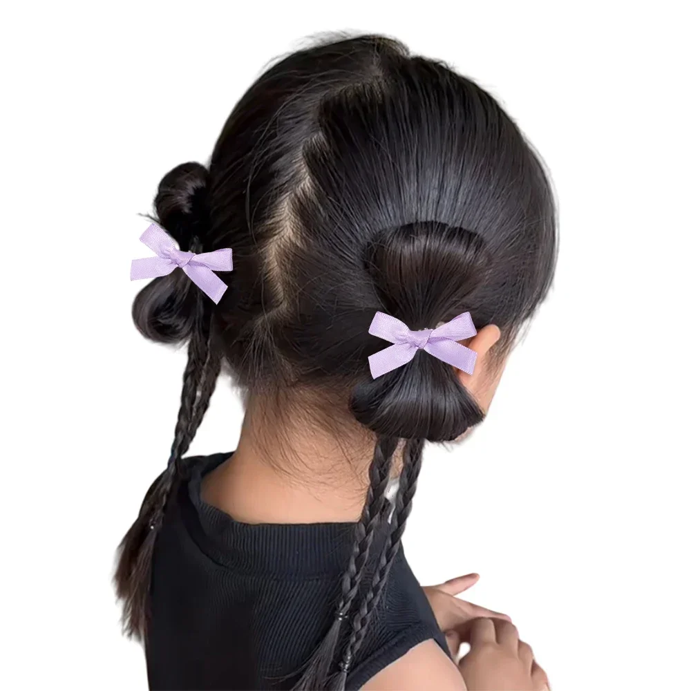  10 Stück Mädchen-Haarschleifen Mini-Haarspangen Metall-Haarnadeln Kopfschmuck Handgemachte Bandschleifen-Clips Modische Haaraccessoires – Detail 6
