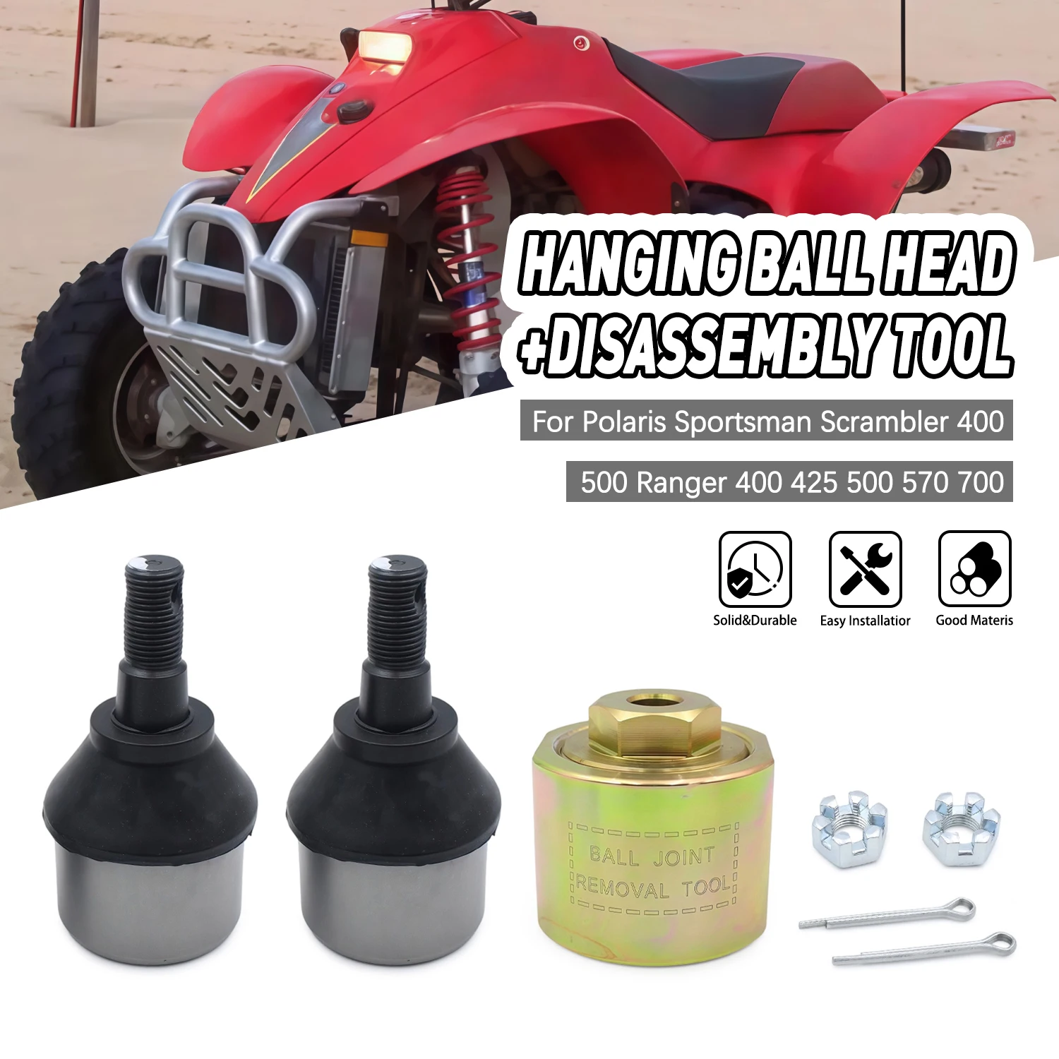 

Front Ball Joint Bracket Removal Puller Tool For Polaris Sportsman Scrambler 400 425 500 570 700 Ranger ETX TM Big Boos 250 300