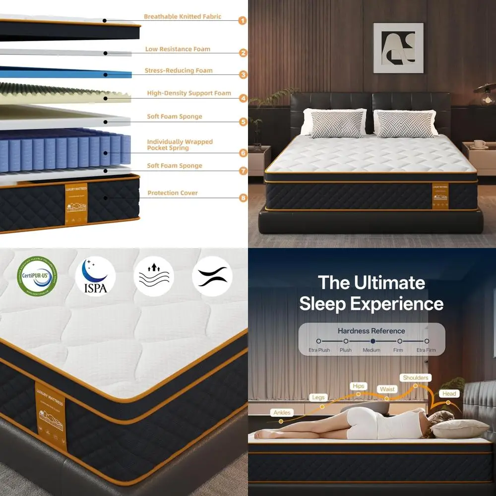 Queen Mattress, 12 …