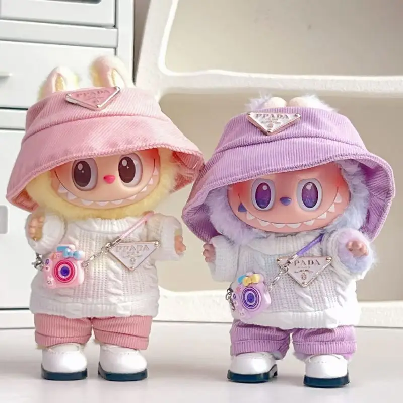 

Милая одежда Labubu для куклы 17 см, комплект свитера, аксессуары для одежды, вязаный свитер в корейском стиле, шапка, зимняя одежда, подарок