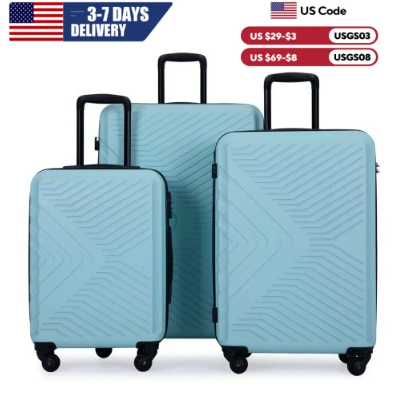 Travelhouse Luggage Set 3 Piece Suitcase Set Double Spinner Wheels TSA Lock Carry-on luggage Clearance (20inch 24inch 28inch)