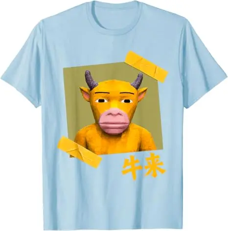 Lustiges NIU Lai Chinesisches Kuh-Internet-Humor-Meme Gen Z T-Shirt Y2k-Kunst NIU Lai Moo Niedliches Weiches Baumwoll-T-Shirt Streetwear-Tee – Detail 13